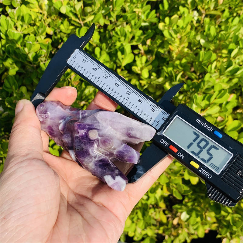1pc Natural dream amethyst dragon Quartz Crystal skull Reiki Healing