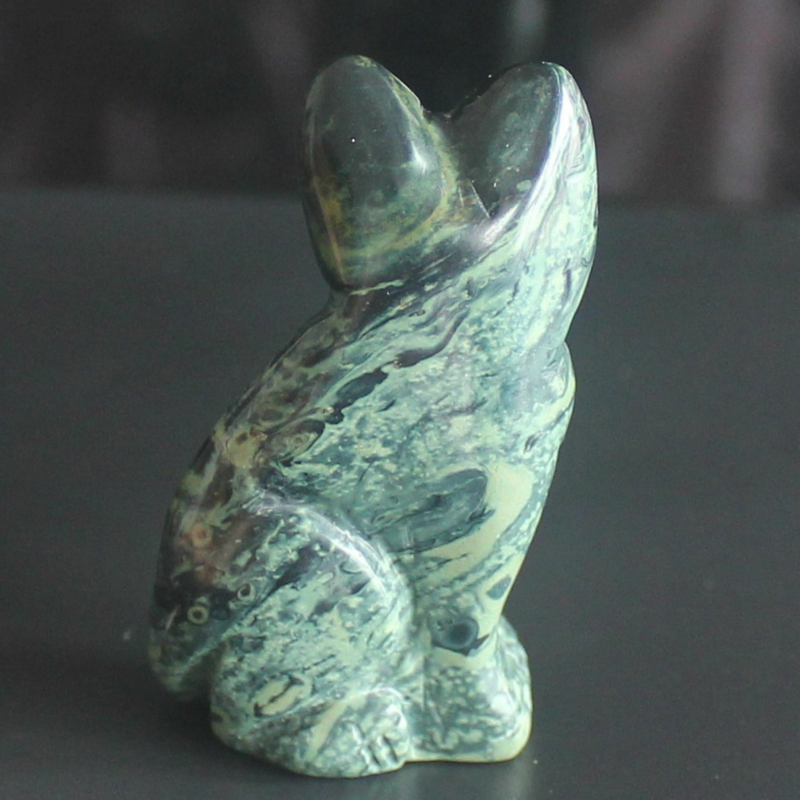 Carved mixed gemstone quartz crystal cat figurine animal carving home decor 2&apos;&apos;