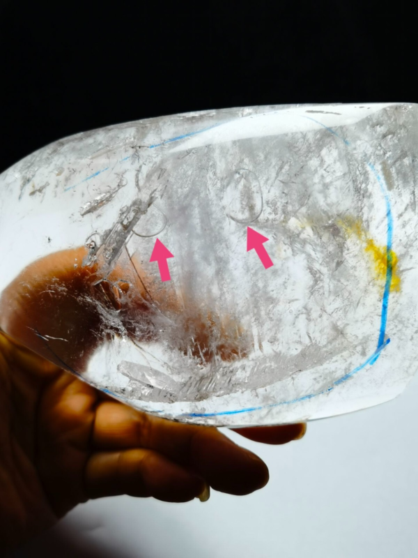 Collection Tibetan Crystal Point 2 Big Visible Moving Bubble Enhydro 5.47 in
