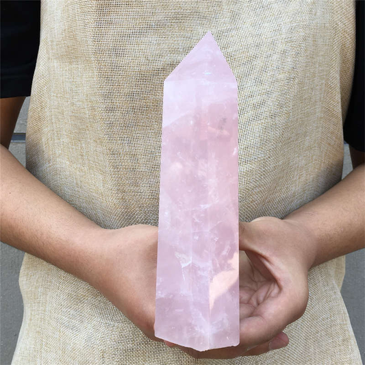 1.19kg Natural Rose quartz obelisk quartz cystal wand point gem healing