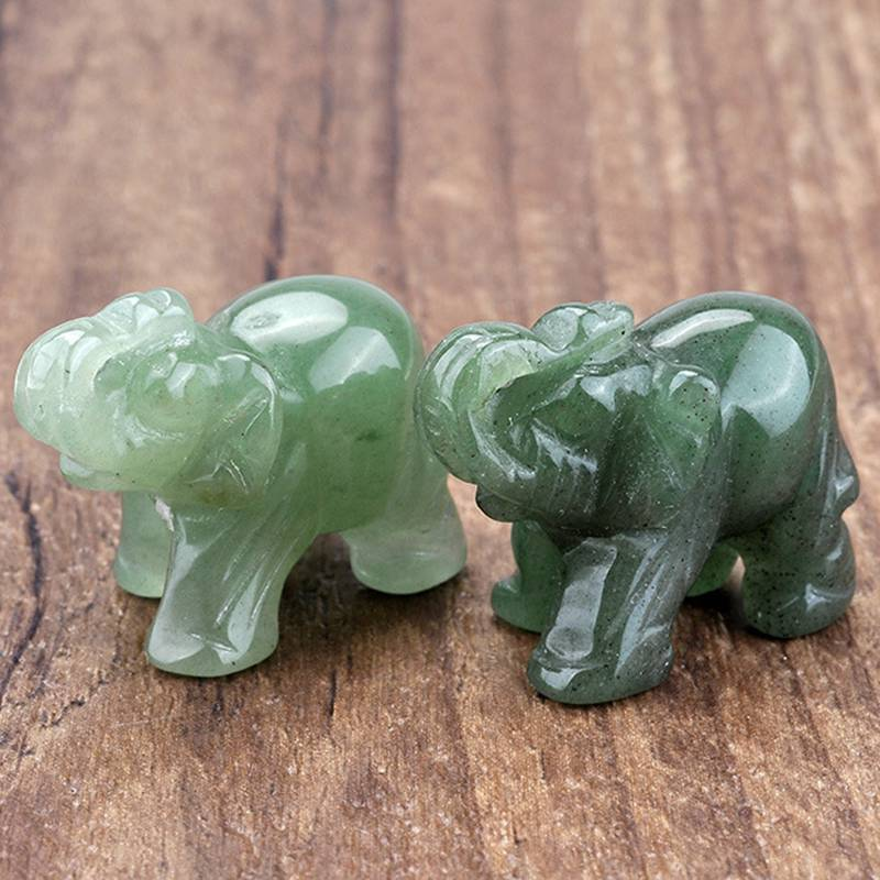 Natural Quartz Crystal Skull Carved Elephant Healing Gemstone Animal Sculpture