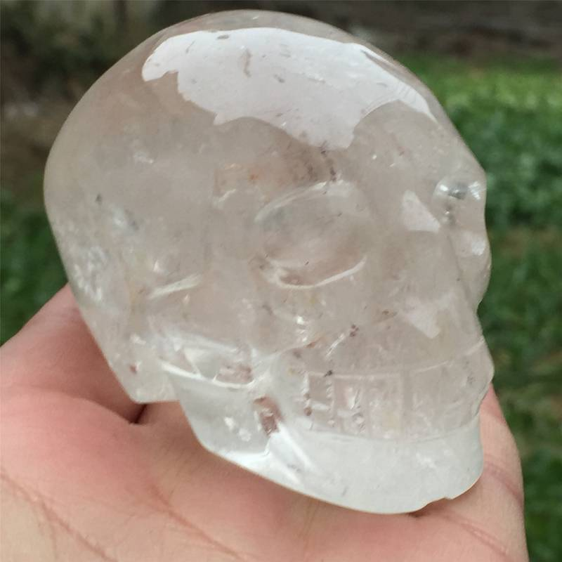 0.26kg Natural clear quartz skull carved Quartz Crystal skull Healing
