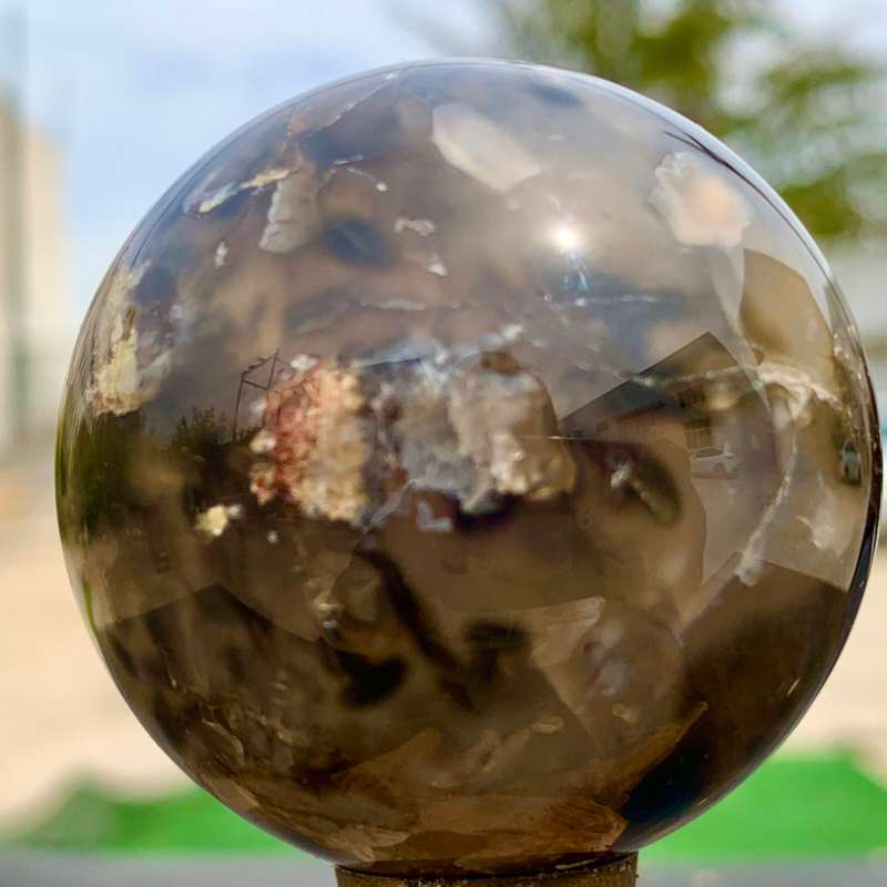 146G Natural Sakura Agate Quartz Sphere healing ball Specimen