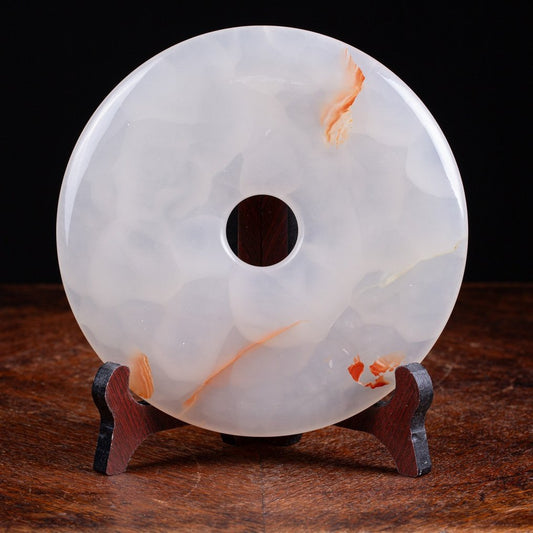 Beautiful polished Aragonite Donut-Shaped Aragonite Disc: Cyclic Harmony - Height: 180 mm - Width: 180 mm- 800 g