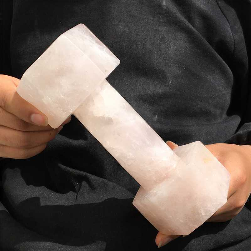 1.96kg Natural rose quartz dumbbell carved Quartz Crystal skull Healing