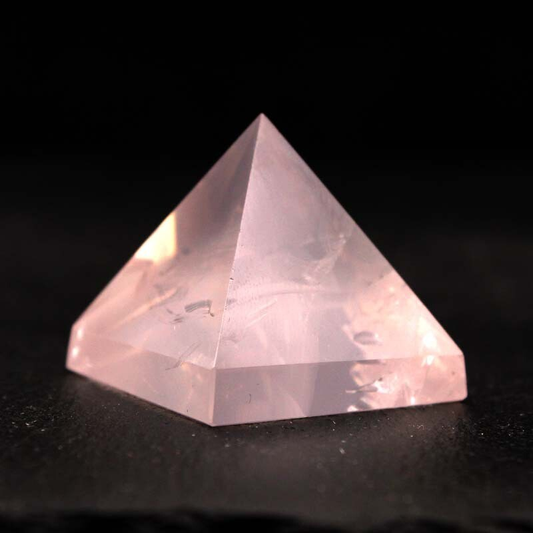 Natural Pink Rose Quartz Crystal Pyramid Healing Mineral Energy Gem Tower Decor