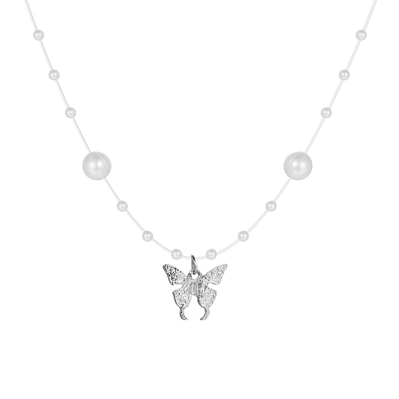 New Shiny Butterfly Necklace Ladies Exquisite Clavicle Chain Necklace Jewelry