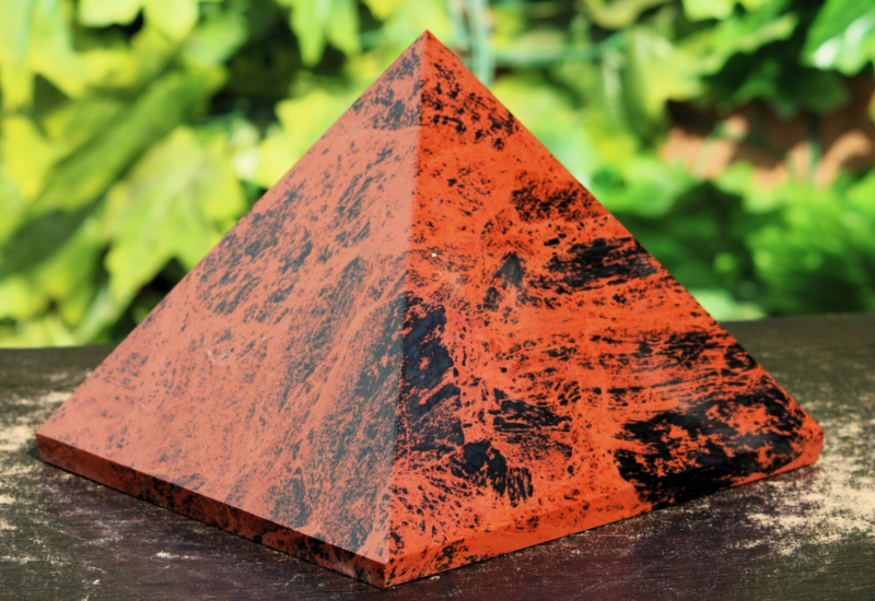 Red Mahogany Obsidian Pyramid Crystal Healing Display Specimen Stone Huge 205mm