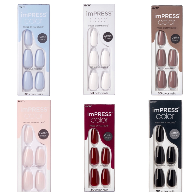 Kiss ImPress Press-On Manicure Color Nails (Pure Fit)Added New Colors You Choose