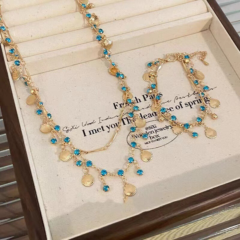 Colorful Butterfly Shell Necklace Bracelet Exquisite Tassels Necklace Bracelet