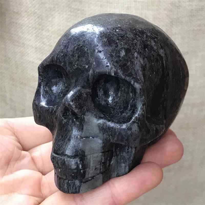 0.57kg Natural black jade quartz skull carved Quartz Crystal skull Healing