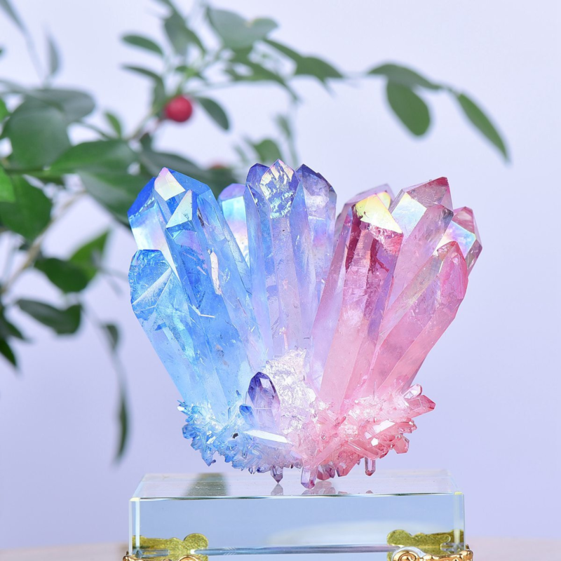 0.84LB Electroplated Color Crystal Cluster Crystal Mineral Reiki Healing