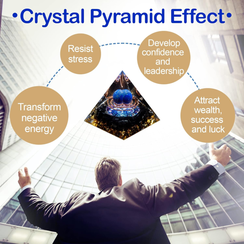 Orgone Crystal Pyramid, Lapis Lazuli Healing Crystal,Orgonite Protection