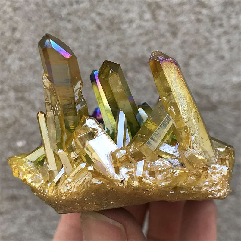240g Titanium Cluster Quartz Crystal Specimen Mineral Point Healing