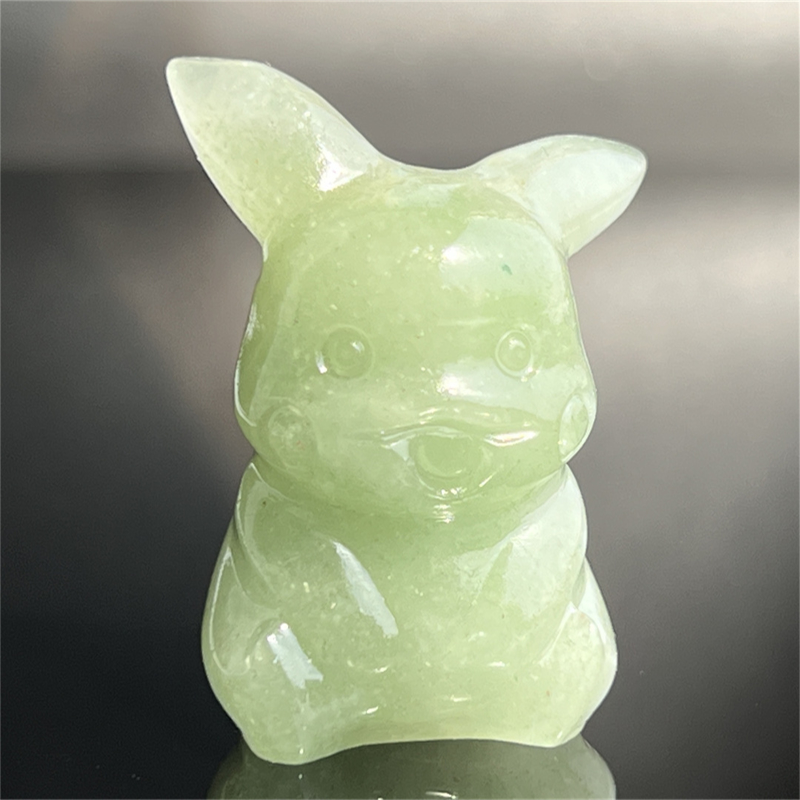 1.5" Natural quartz carved Pikachu skull Quartz crystal skull reiki healing