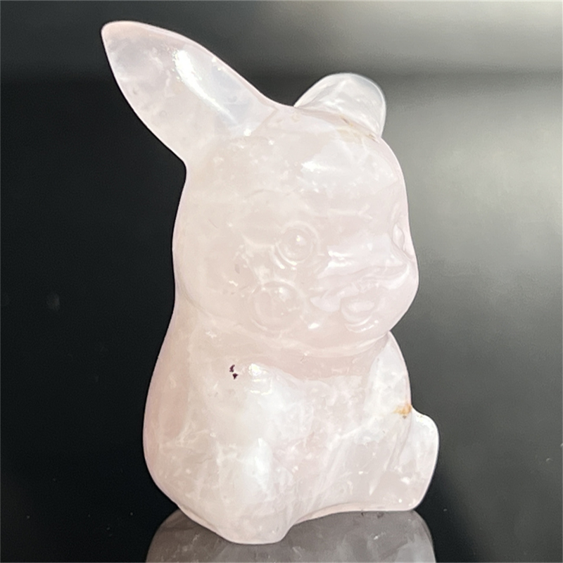1.5" Natural quartz carved Pikachu skull Quartz crystal skull reiki healing