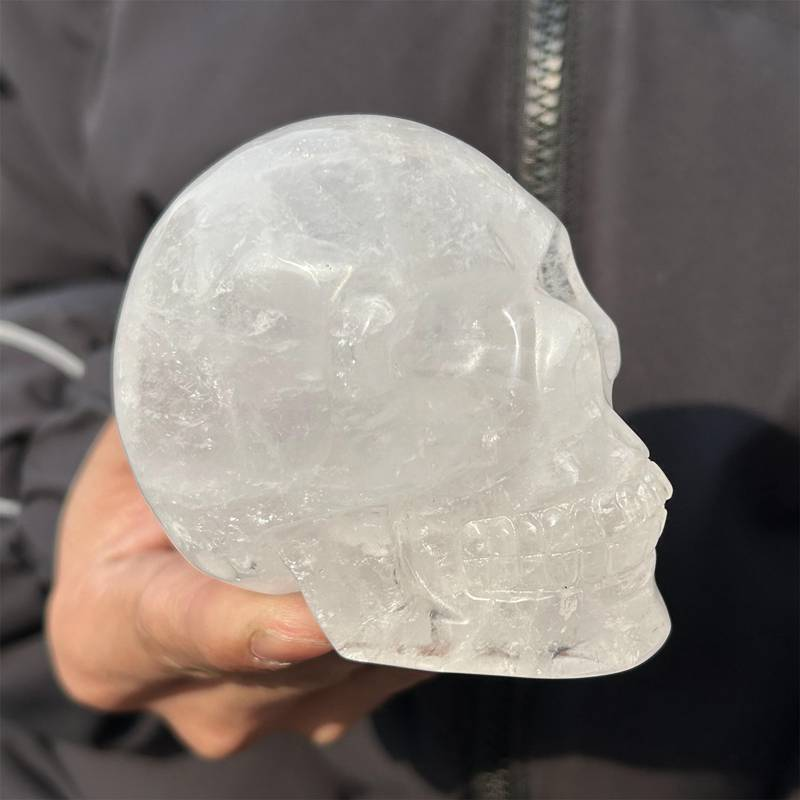 0.34kg Natural clear quartz skull carved Quartz Crystal skull Healing