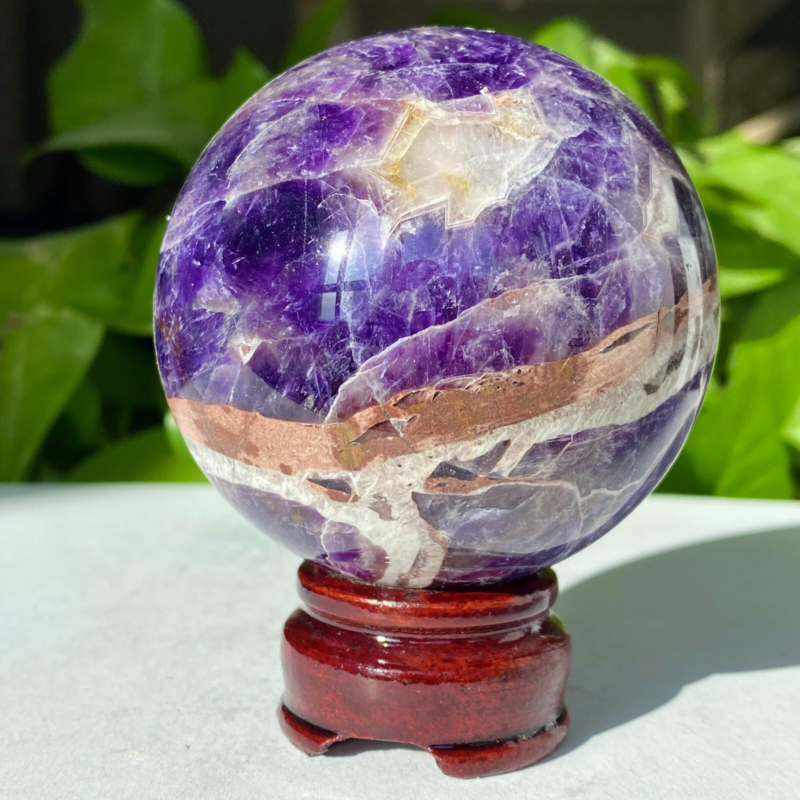 1.27LB Rare High Quality Purple Dream Amethyst Quartz Crystal Sphere Healing Bal