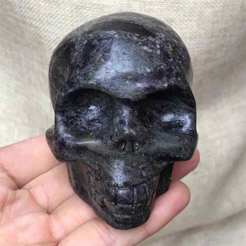 0.48kg Natural black jade quartz skull carved Quartz Crystal skull Healing