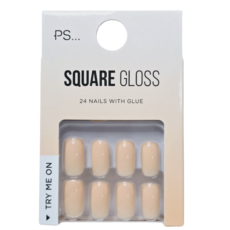 False Nails Press On Fake Tips Stick Coffin Square Full Cover Primark Glue 24pk