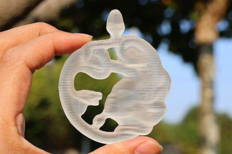 Natural Gypsum Carved Medusa 3.1" Reiki Crystal Skull Quartz Crystal Gift 1pc