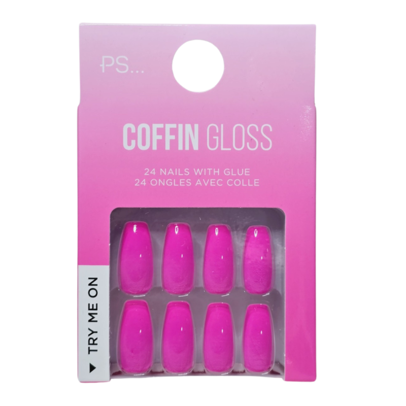 False Nails Press On Fake Tips Stick Coffin Square Full Cover Primark Glue 24pk