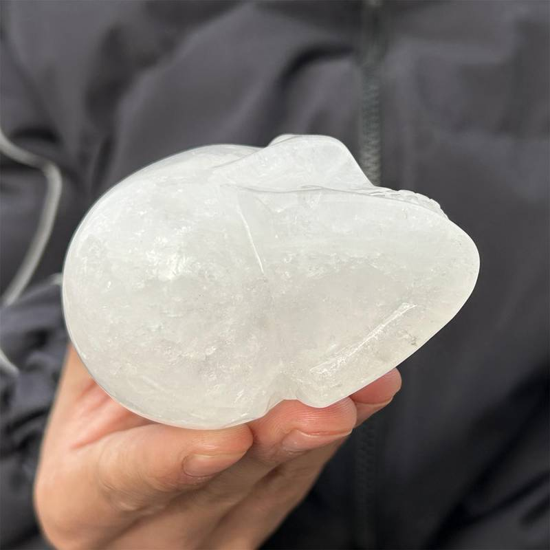 0.33kg Natural clear quartz skull carved Quartz Crystal skull Healing