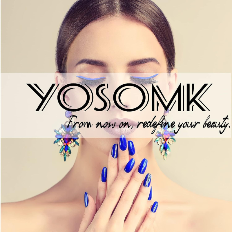 YOSOMK Nude Press on Nails Almond Shaped Fake Medium 1A-Nude&Natural