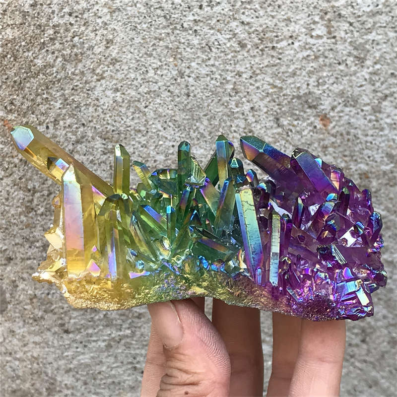 240g Titanium Cluster Quartz Crystal Specimen Mineral Point Healing