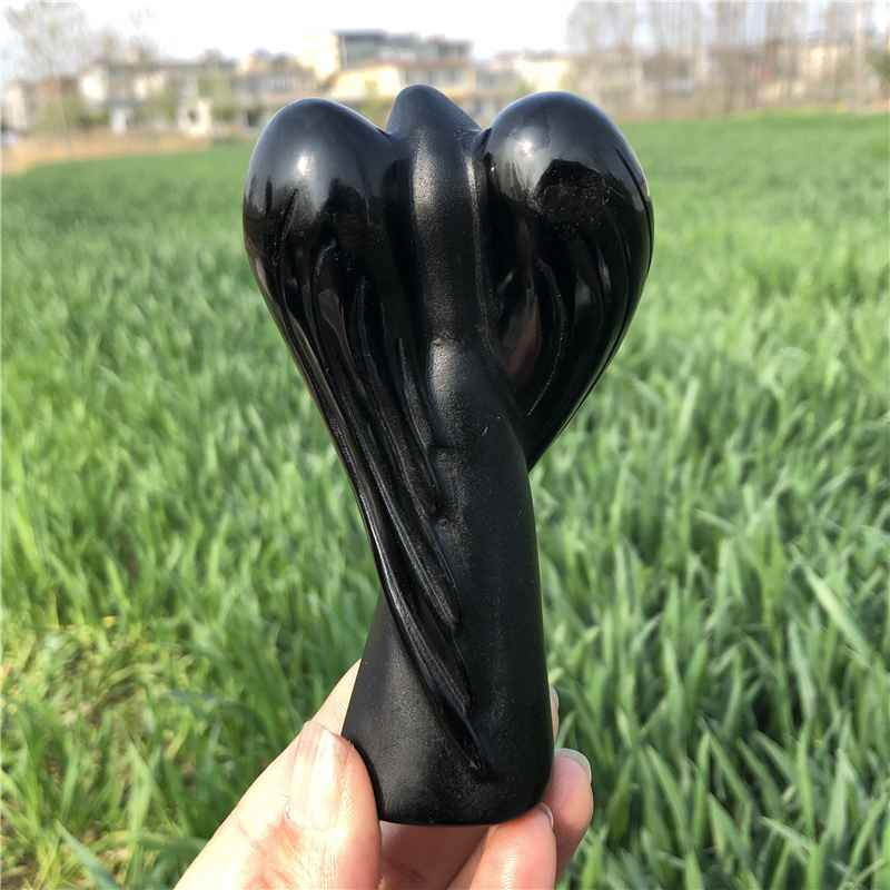 0.16kg Natural obsidian quartz angel carved Quartz Crystal skull Healing