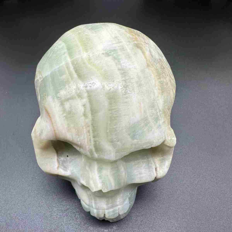 1545g natural Caribbean calcite hand carved skull quartz crystal healing decor