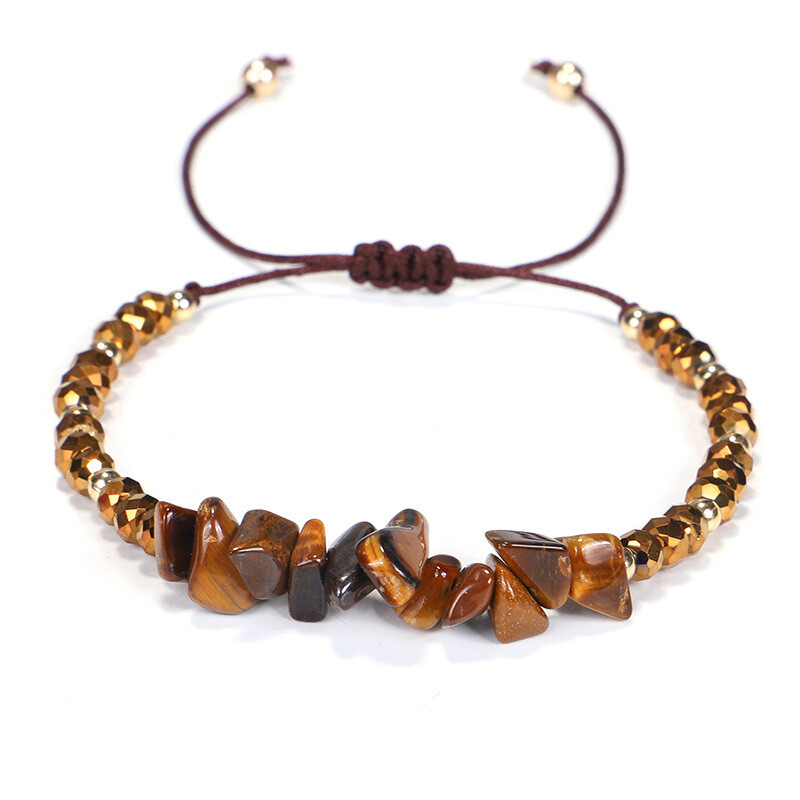 Gemstone Bracelet Natural Anxiety Stone Lucky Crystal Chakra Adjustable Reiki UK