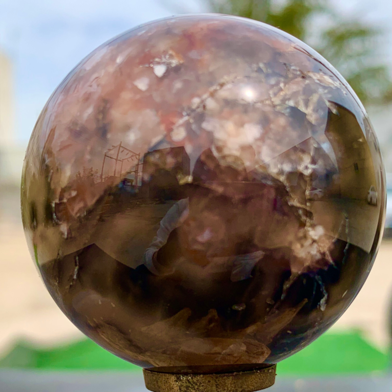 146G Natural Sakura Agate Quartz Sphere healing ball Specimen