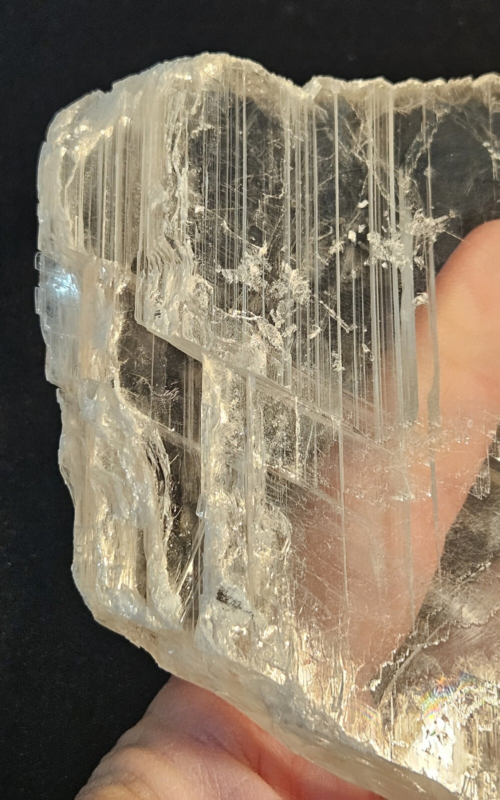 609g Natural Selenite Crystal Slab, Raw Phantom Slice, Gypsum Plate, Chakra