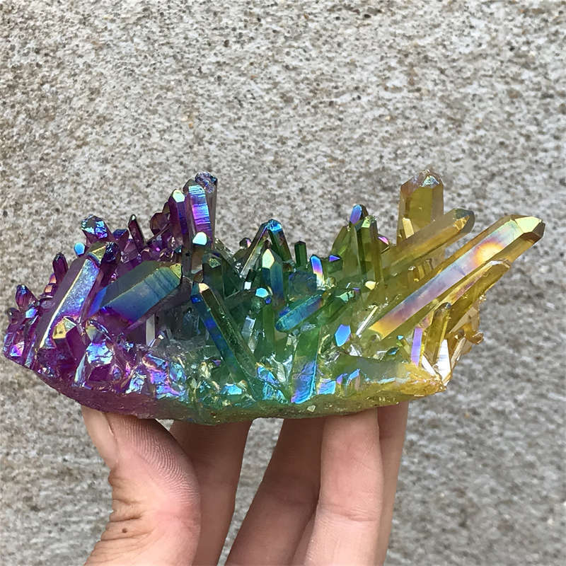 240g Titanium Cluster Quartz Crystal Specimen Mineral Point Healing
