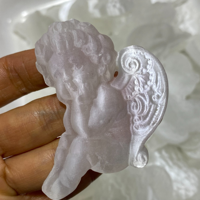 Natural Gypsum Selenite angel Hand Carved Quartz Crystal Reiki healing 1PC