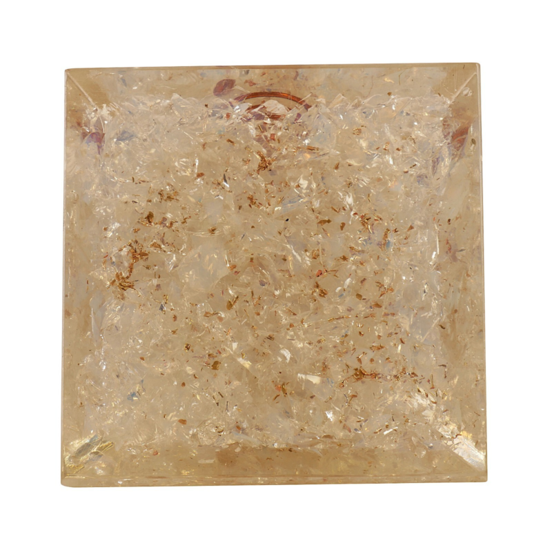 Clear Quartz Stone  Orgone Pyramid Healing Energy Generator Free Shipping