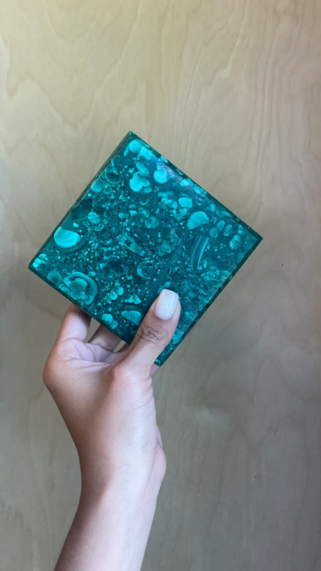 Natural Large Malachite pyramid, malachite sculpture, Extra Quality large Cube