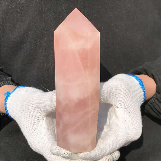 670g Natural Rose quartz obelisk quartz cystal wand point gem healing