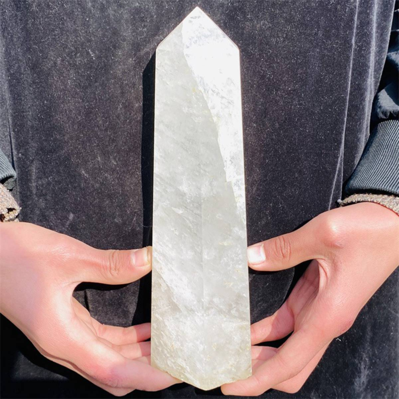 1410g Natural  White Quartz Obelisk Crystal Wand Point Healing Mineral Stone