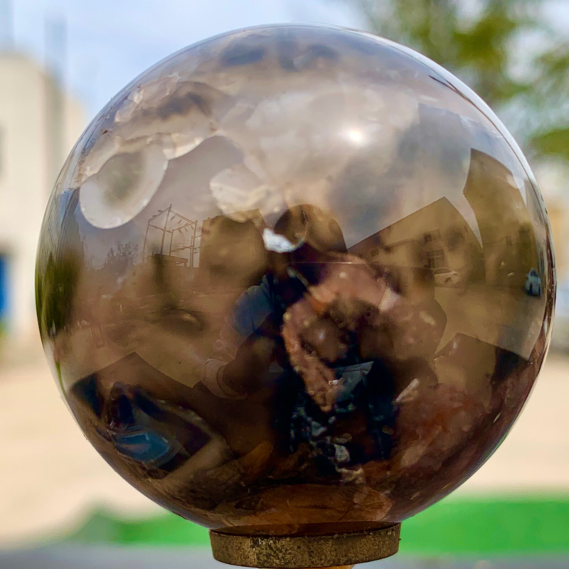 146G Natural Sakura Agate Quartz Sphere healing ball Specimen
