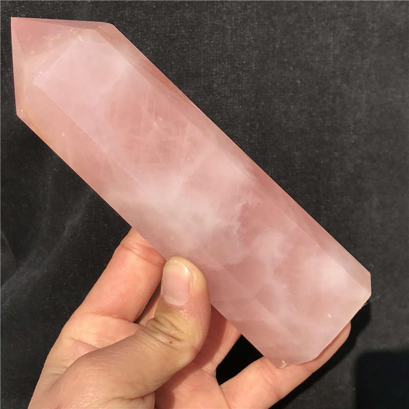 670g Natural Rose quartz obelisk quartz cystal wand point gem healing