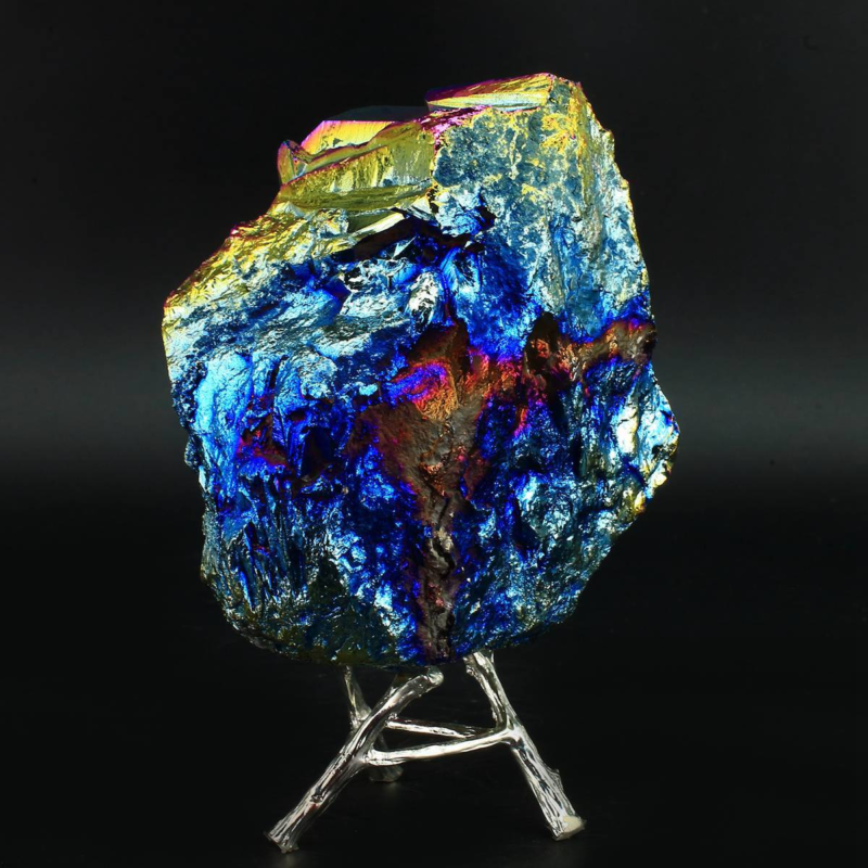 1058g Colourful Crystal Cluster Quartz Mineral Specimen Decoration Electroplate