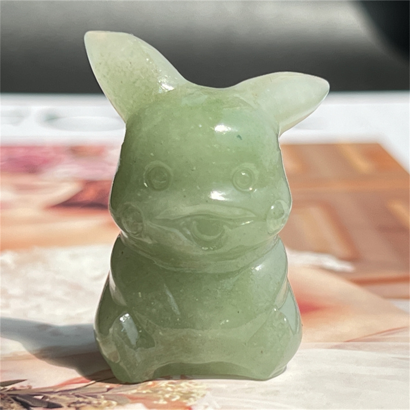 1.5" Natural quartz carved Pikachu skull Quartz crystal skull reiki healing
