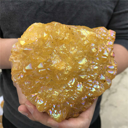 1.16kg Electroplate Rainbow cluster quartz crystal mineral specimen reiki healin