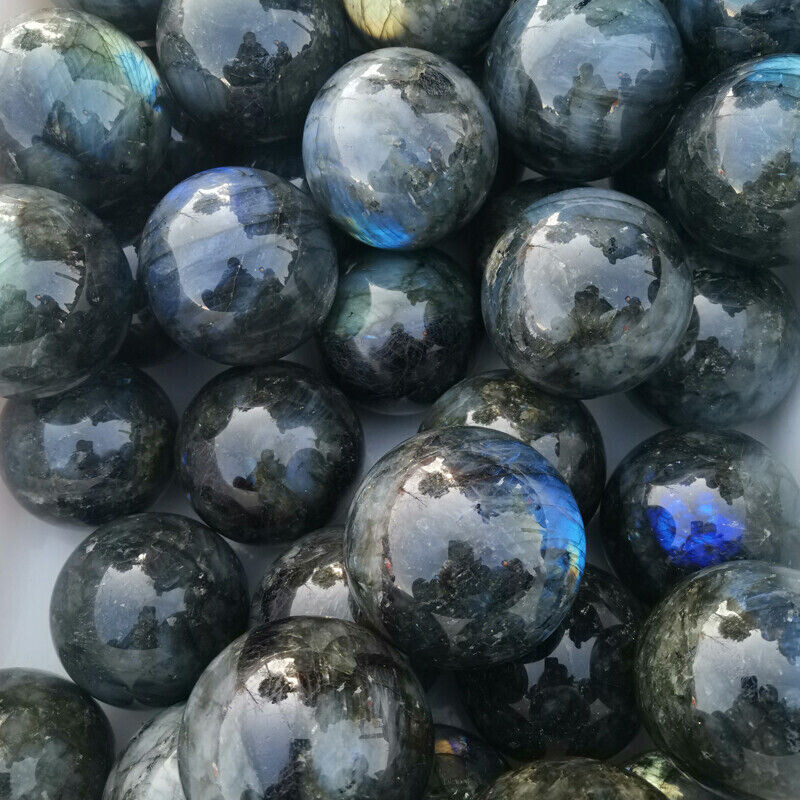 TOP 60mm+Natural rainbow labradorite sphere  quartz crystal ball gem healing 1PC