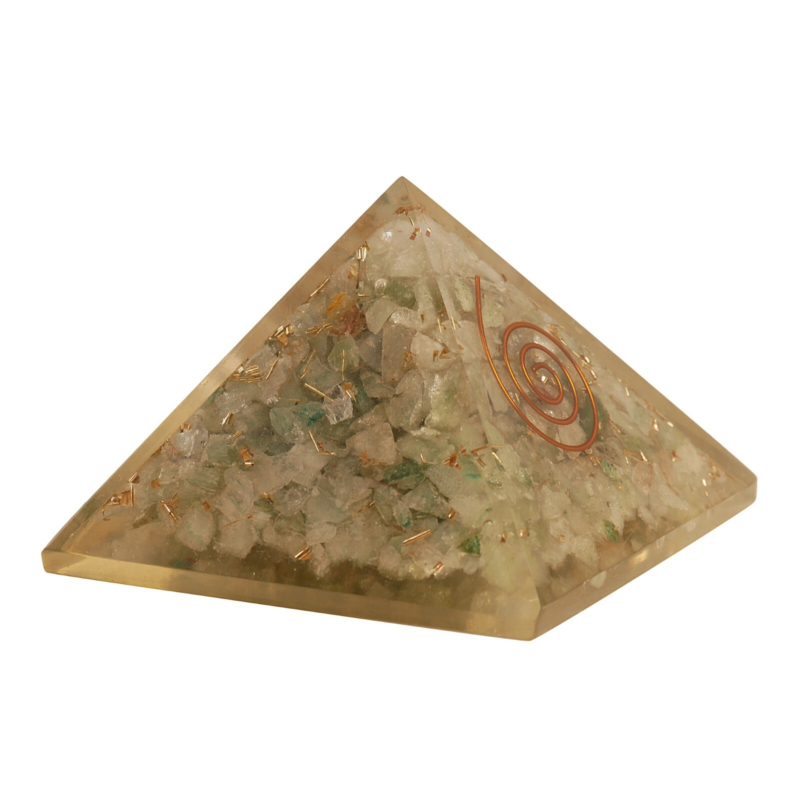 Jade Green Stone Orgone Pyramid Yoga Medtation Healing Crystal Free Shipping