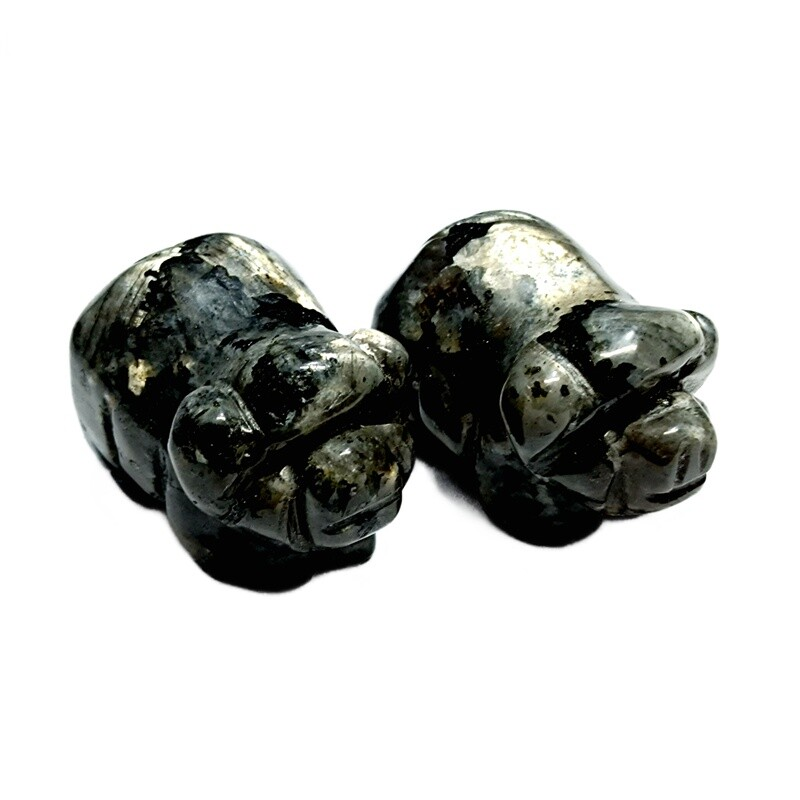 Raw Natural Quartz Crystal Skull Carved Pig Wild Boar Piggy Animal Healing Stone