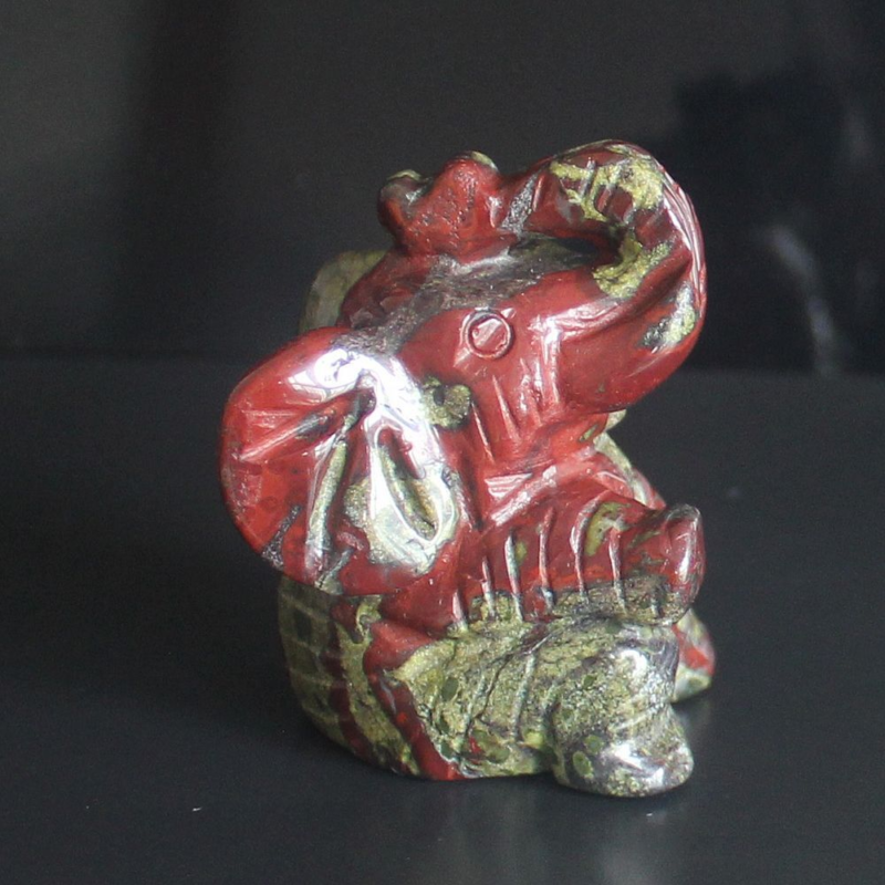 Carved gemstone crystal sitting elephant figurine animal carving home decor 2&apos;&apos;