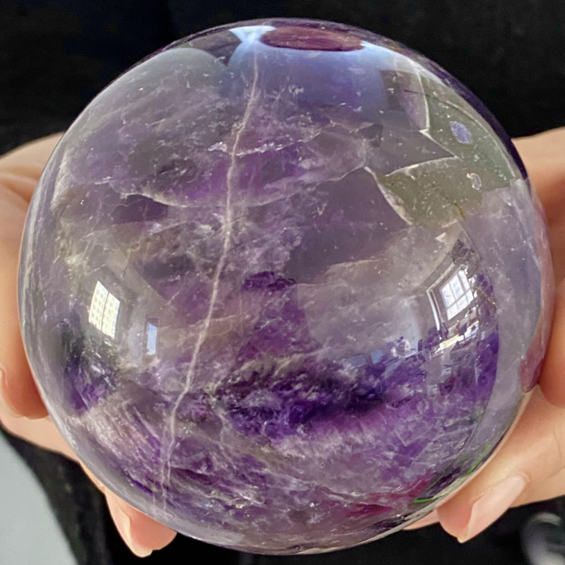 1.73LB Rare High Quality Purple  Amethyst Quartz Crystal Sphere Healing Bal